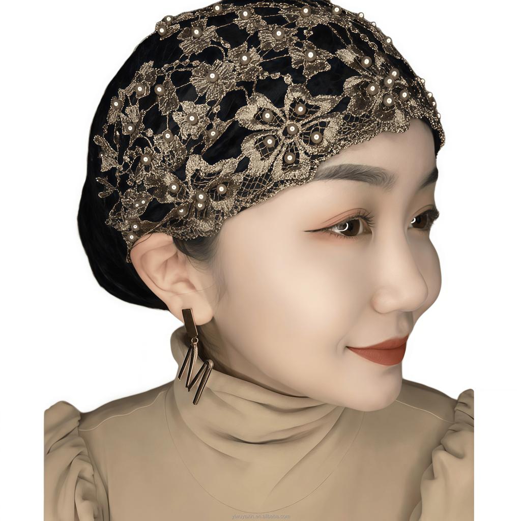 Hot Selling YASEEN Islamic Muslim Women Lace Hijab Caps Eco-Friendly Breathable Four Seasons Bonnet Inner Hats