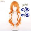 High Quality Nami Cosplay Wig 75cm Curly Wavy And Short Orange Heat Resistant Synthetic Hair Party Anime Nami Wigs + Wig Cap