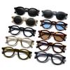 New Fashion Small Round Sunglasses Women Shades Fashion Leopard Blue Lens Men Trending Rivets Frame UV400