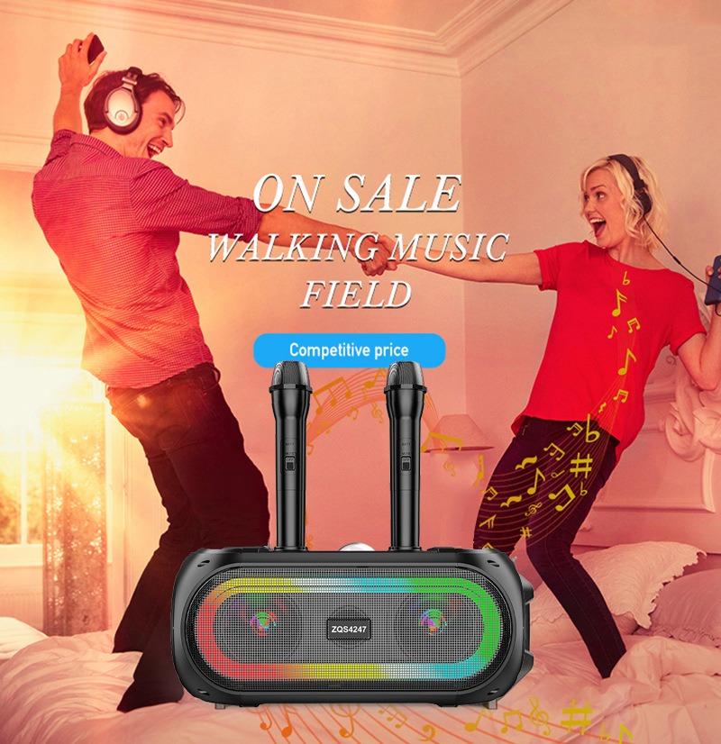 25W Powerful Bass LED Colorful Lights Bluetooth Speaker with 2 Mic Portable Stereo Sound Wireless Subwoofer Boombox Home Karaoke