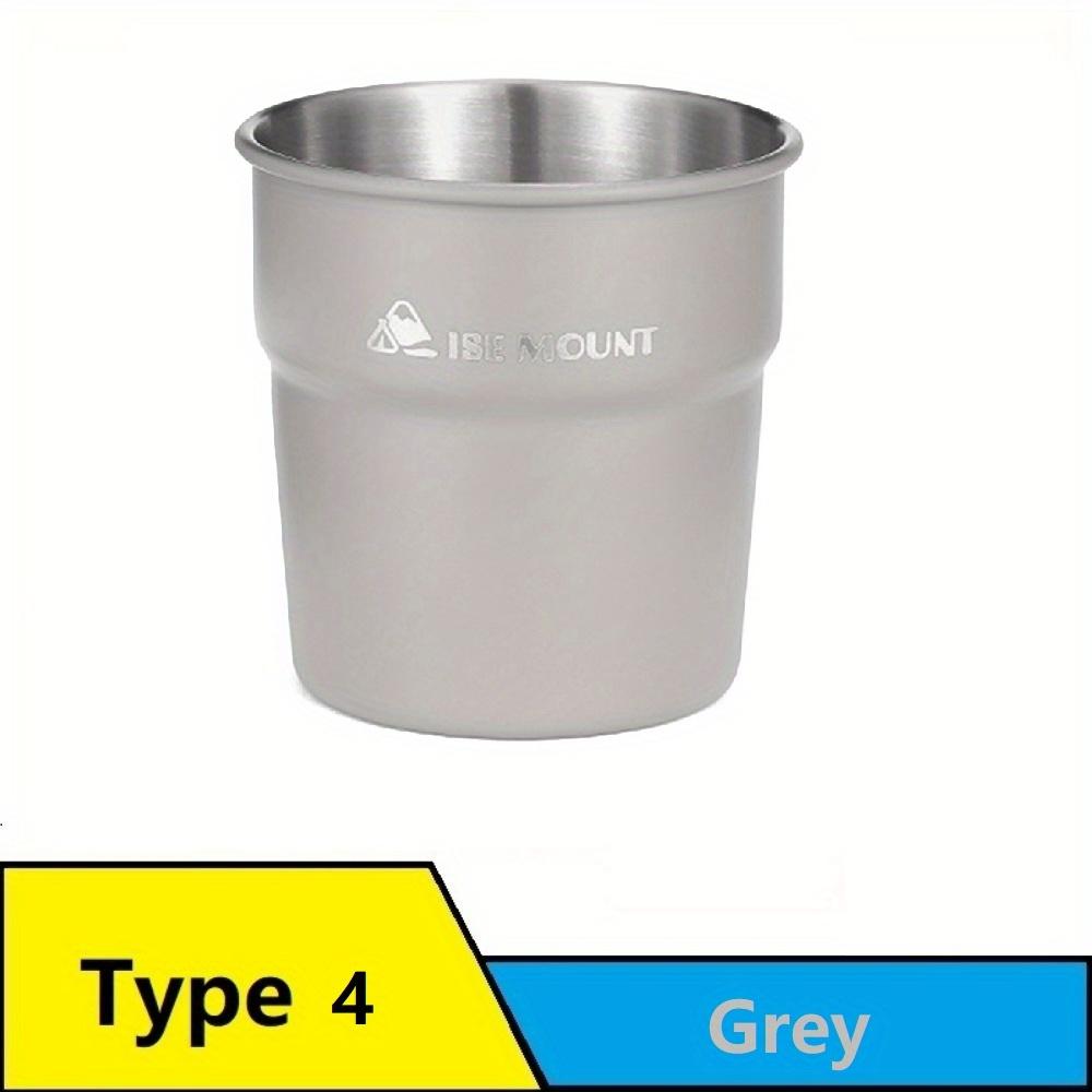 

Стаканчик для кемпинга из нержавеющей стали объемом 10,14 унции с большой емкостью и портативным дизайном серый