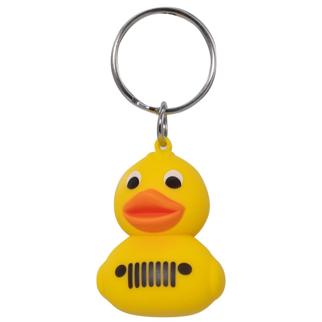 Plasticolor 004596R01 Jeep Rubber Duck with Grill PVC Key Chain, Yellow, 1.5" Round x 2" Tall, yellow