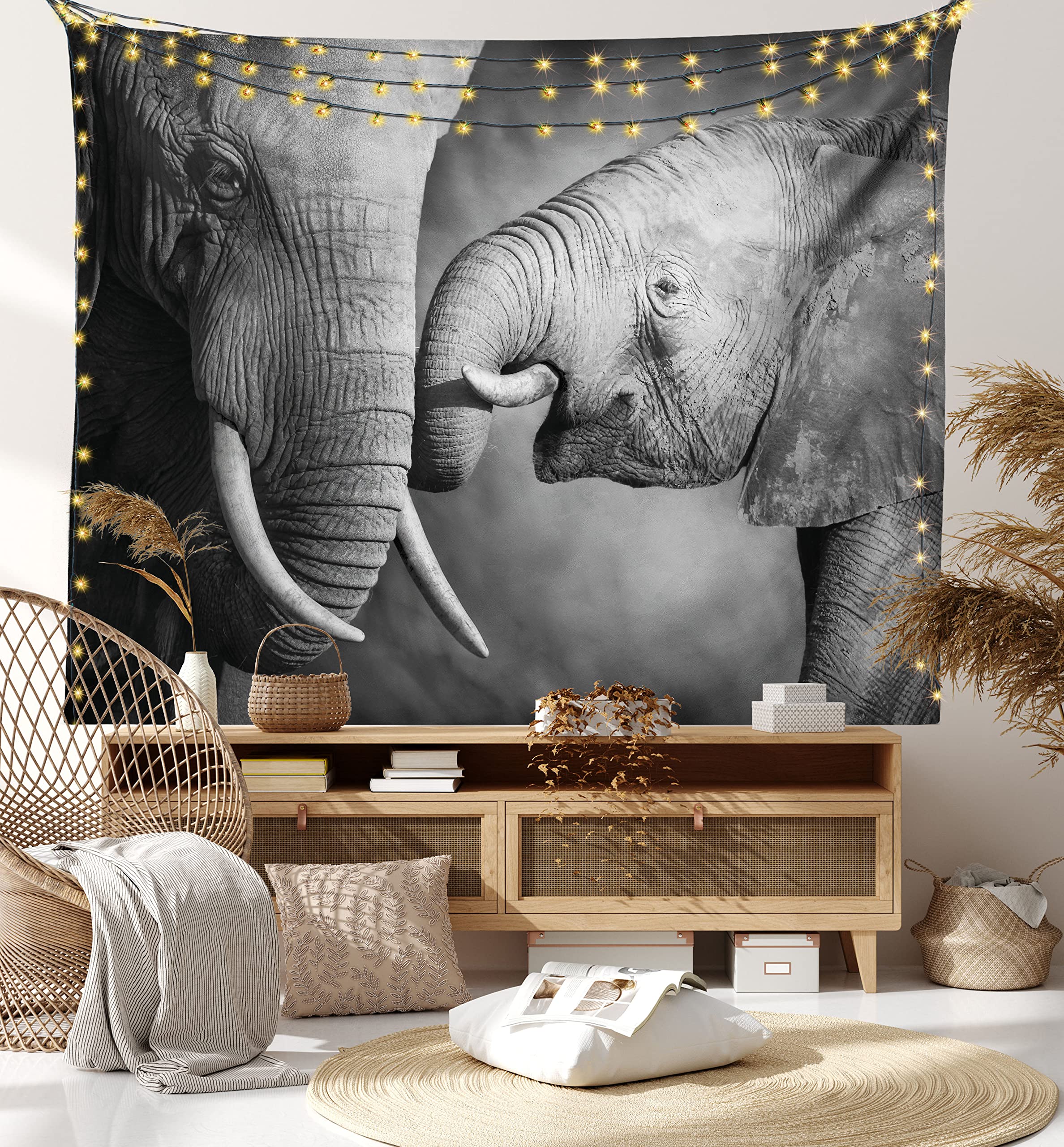 Гобелен с рисунком дикой природы в прериях африканского слона для дома — фото 12