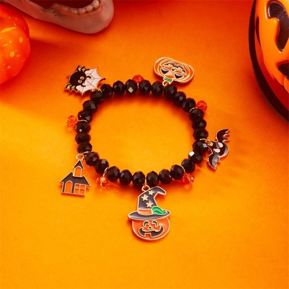 Zinc Zinc Zinc Alloy Pumpkin Pendant Bracelets Resin Crystal Beaded Bracelet  Accessories