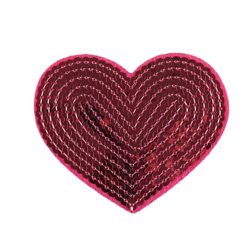 652F 10 Pcs Heart Iron on Patches Heart Patches Sewing on Applique Embroidered Patches for Clothes Bag Coat