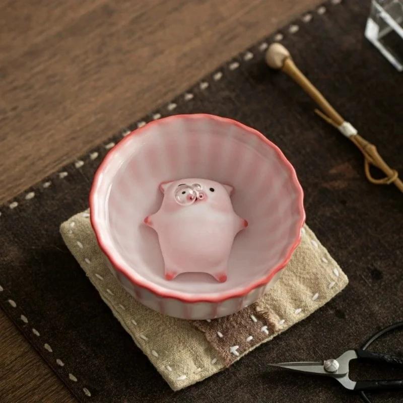 Top Quality Funny Pig Spit Bubbles Ceramic Tea Cup Cartoon Procelain Teacup Water Cups Mug Creative Gifts for Friends Gift