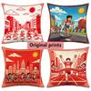 Pixel Marathon Runner Decorative Throw Pillow Covers Pattern Cushion Cover Suitable for Sofa Bedroom Car Pillow Cover