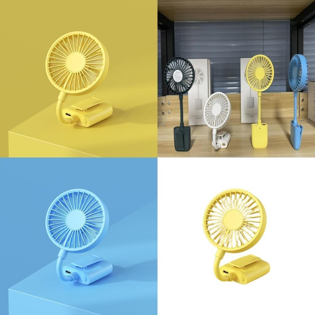 Mini Handheld Clip-on Fan With 3 Speed Levels Brushless Motor 1-3h Battery Life Cooling Function Green