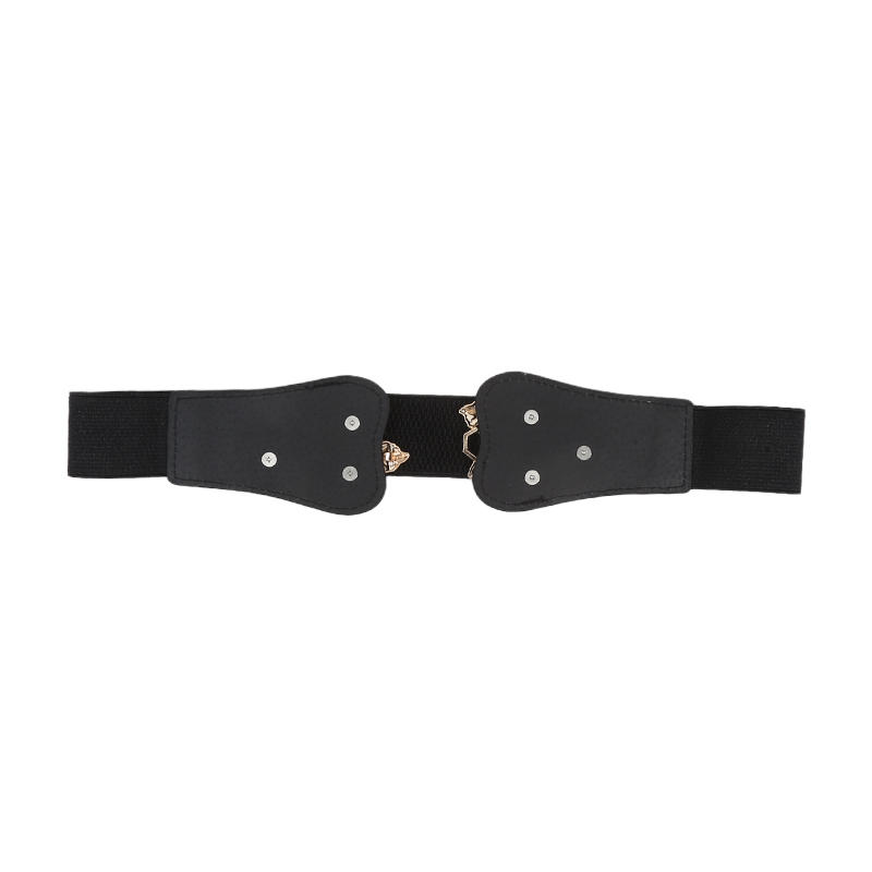 Female Fashion Elastic Thin Waist Cinch Belt Vintage Leaf Versatile Waistband Belt for Dress