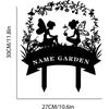 Metal Garden Stake Fairy Garden Sign Personalized Gardener Name Stake