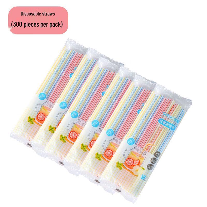 ZISIZ Individually Wrapped Disposable Colored Plastic Straws