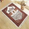 Tapis de prière léger bleu dégradé Tapis islamique portable avec imprimé floral et glands