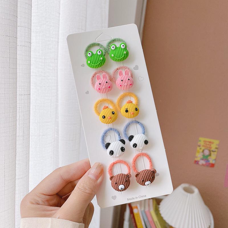 Soft Cartoon Elastic Hair Ties for Kids - Gentle, Non-Pulling Rubber Bands