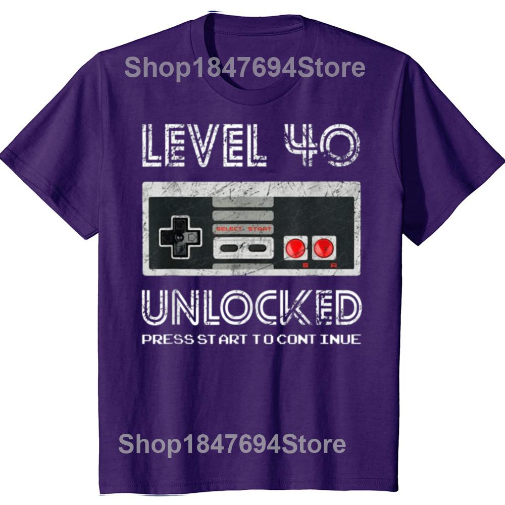 

Funny Level 40 Unlocked Graphic Tshirts Men Womens Fashion Casual Born in 1984 TShirt 40 Years Old 40th Oversized T Shirt 4XL