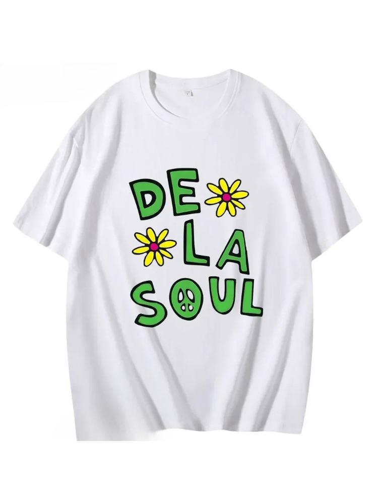 Anime De La Soul T-Shirts Schönes Dela Shirt Kurzarm Kleidung Männer Frauen Niedlich Cartoon Manga Tees Hight Street