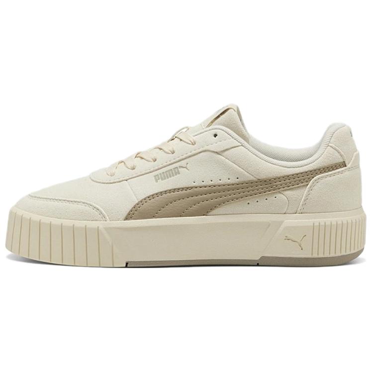 New PUMA Carina Mia Abrasion Resistant Low Top Skateboard Shoes Women's Beige 402638-01