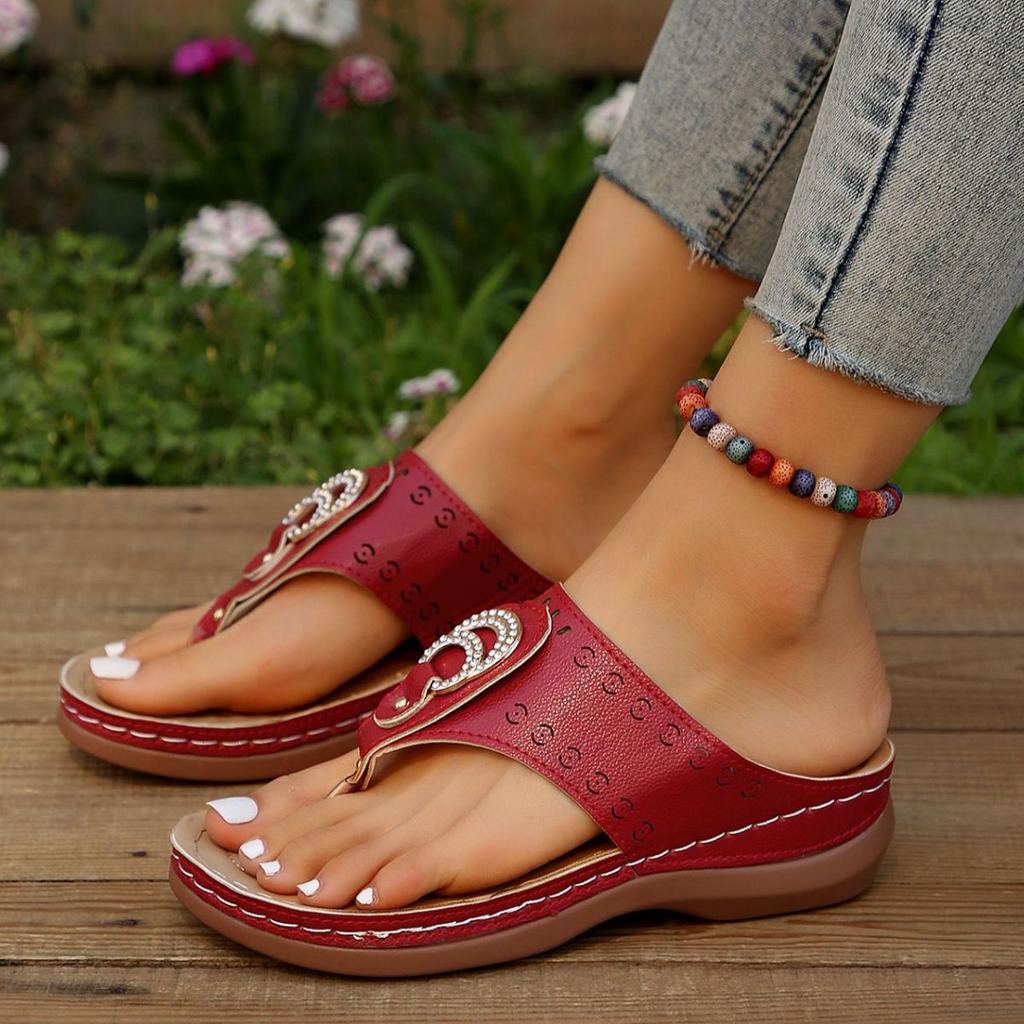 toe flip-flops sandals outside the beach casual thick sole wear-resistant explosion spot