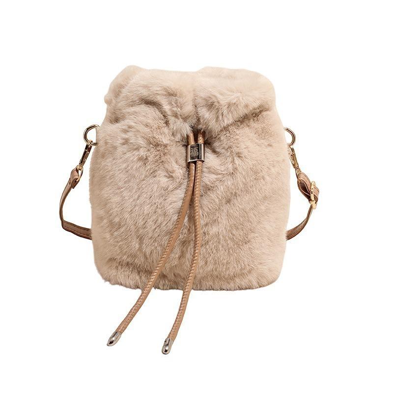 Damen 2025 Crossbody Plüsch Umhängetasche - Koreanischer Herbst/Winter Bucket-Stil