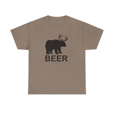 Bear Deer Beer Graphic Tee - Funny Hunting Shirt