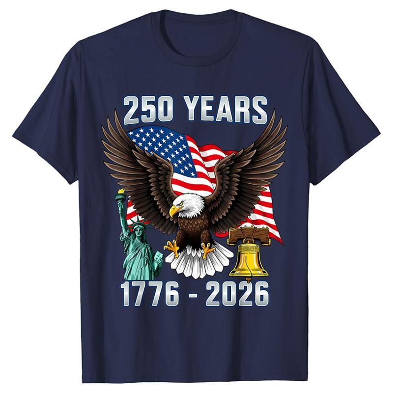 USA 250 Years Still Free Print Flag T-shirt Unisex Cool Funny Statue Of Liberty Pattern T Shirts Hip Hop Street T Shirts 2026