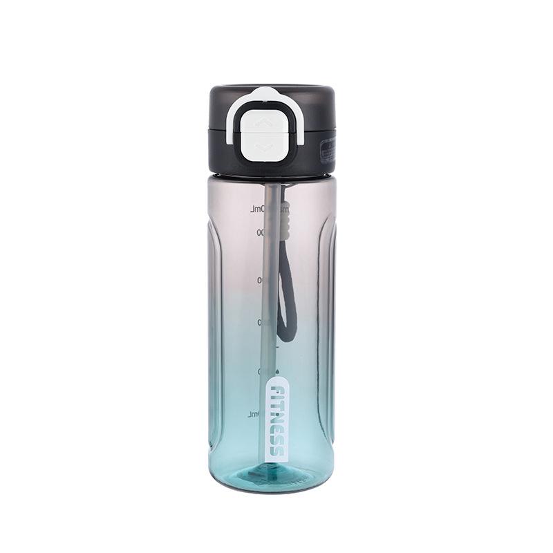 Water bottle water cup girls large capacity 1011 new sports plastic water bottle portable high value gradual change color double drink cup