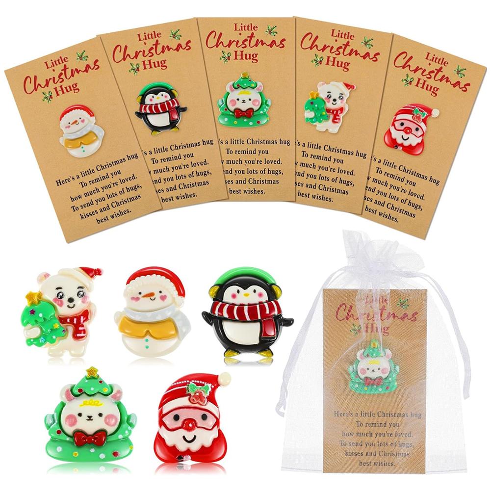 Christmas Little Pocket Hug Gifts Bulk Penguin Snowman Pocket Hug Token With Cards And Bags, Small Gifts For Xmas S5g7