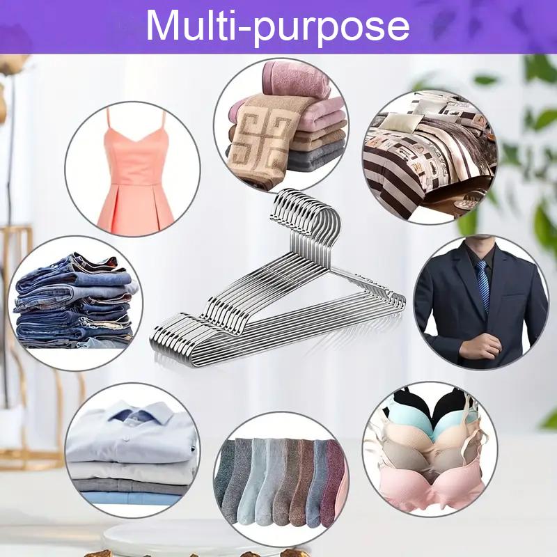10/20/30pcs Metal Clothes Hangers With Shoulder Grooves, Non-slip Clothes Drying Rack, Heavy Duty Coat Hangers For Closet,