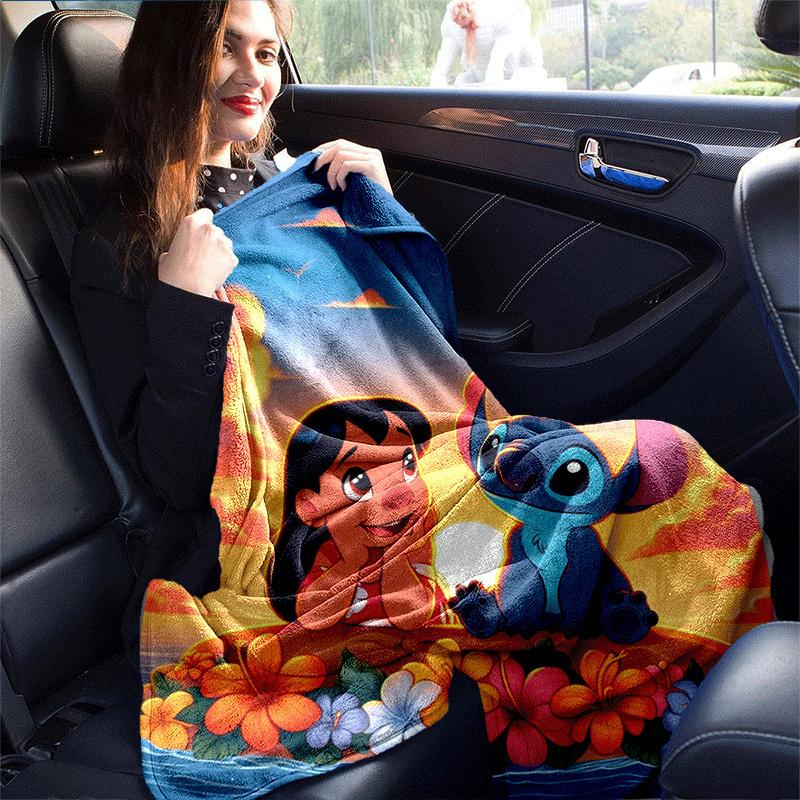 1pc Stitch Printing Blanket - Soft, All-Season Throw for Living Room, Bedroom,Travel