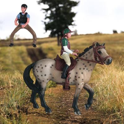 Animal Model Horse Figure with Saddle, PVC Collection Role Playing, Wildlife Statue Educational Toy