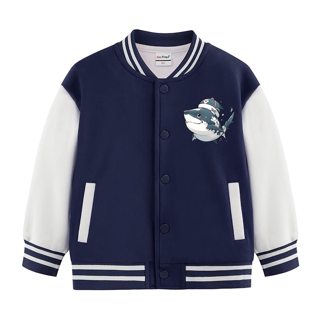 2025 Neuer Stil Jungen Fleece-gefütterte Baseballjacke für Herbst & Winter