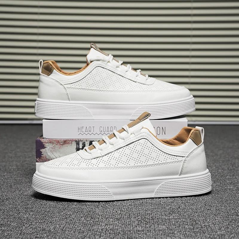 Herren Plateau Sneaker Schuhe Outdoor Rutschfest Leicht Atmungsaktiv Herren Casual Sportschuhe 2024 Designer Leder Herren Slipper