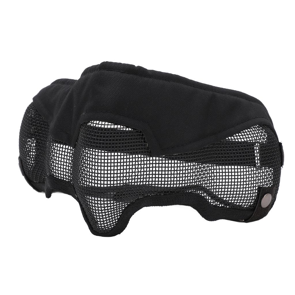Half Face Mesh Mask Adjustable with Ear Protection Mesh Mask for Paintball CS Game