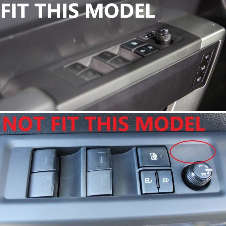 Carbon Fiber Door Window Lift Switch Panel Cover Trim Accessories for Toyota Tundra 2022-2026 Sequoia 2023-2026