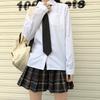 Korean Style Women's College Tie Shirt - Solid, Versatile, Long Sleeve, Loose Fit for Students, 2026 Trendy Fashion