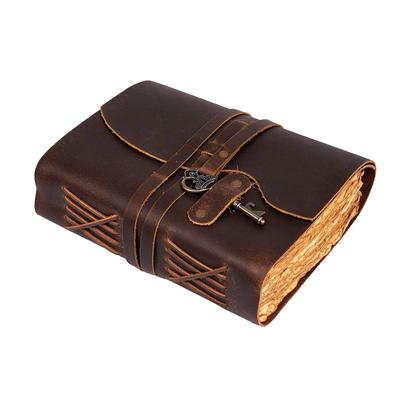 Jurnal din piele vintage realizat manual -Dimensiune 6x4 Culoare maro ciocolata.
