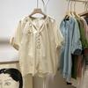 Women's Trendy V-Neck Raglan Sleeve Pullover - Stylish, Loose & Age-Reducing Doll Shirt