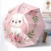 Cute Rabbit Umbrella Lightweight Travel Umbrella with 8-Rib Strong Frame Vibrant Digital Print for Outdoor Activities