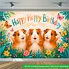 2D Flat Backdrop1pc Cute Animals Birthday Backdrop Banner Polyester Wall Decor For Living Room Bedroom Office Outdoor Decor Party Holiday