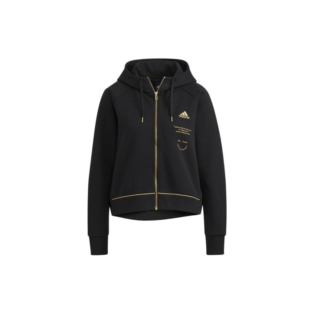 Adidas Cropped Coats Women's Black Hooded Moderate HG1840