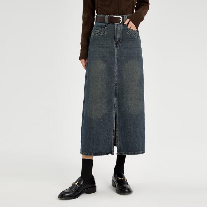 

High-Waist Casual Long Skirt S