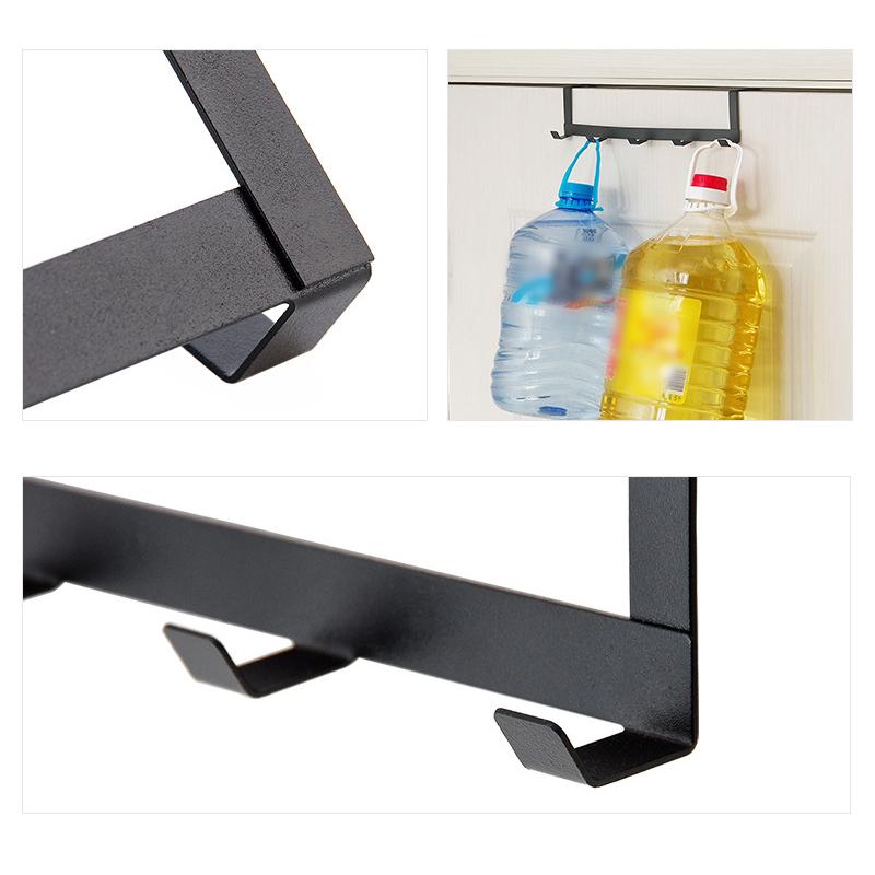 Home Iron Door Behind 5 Hook, Metal Clothing And Hat Organizer Rack, Suitable For Bathroom, Bedroom, Hanging Clothes, Hats, Coat