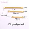 15mm 20mm 25mm 18K Gold Plated Bar Link Component Brass Two Holes Stick Strip Connector DIY Jewelry Making Accessories Wholesale
