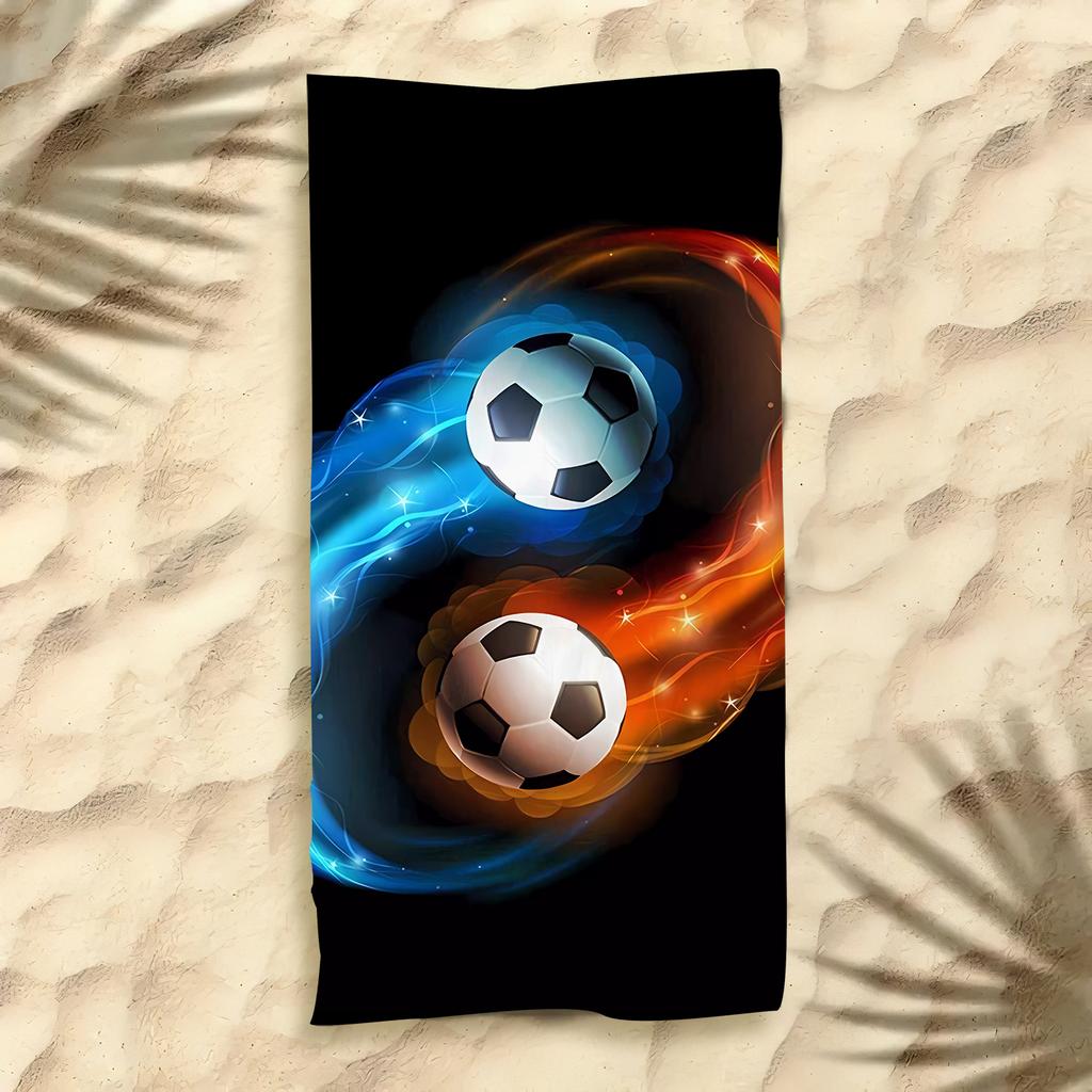 2025 New Football Beach Towel Soccer Themed Microfiber Bath Towel for Adults Seaside Quick Dry Towel