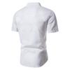Baumwolle Leinen Herren Kragen Knopf Langarm Tops Sommer Grandad Shirt Bluse T-Shirt