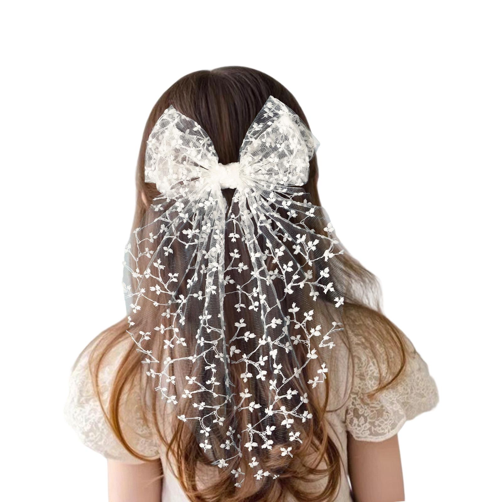

Women Hair Bows Barrette Hair Clip 2000s Trend Side Clip Fashionable Elegant Sweet Bowknot Photo Props белый
