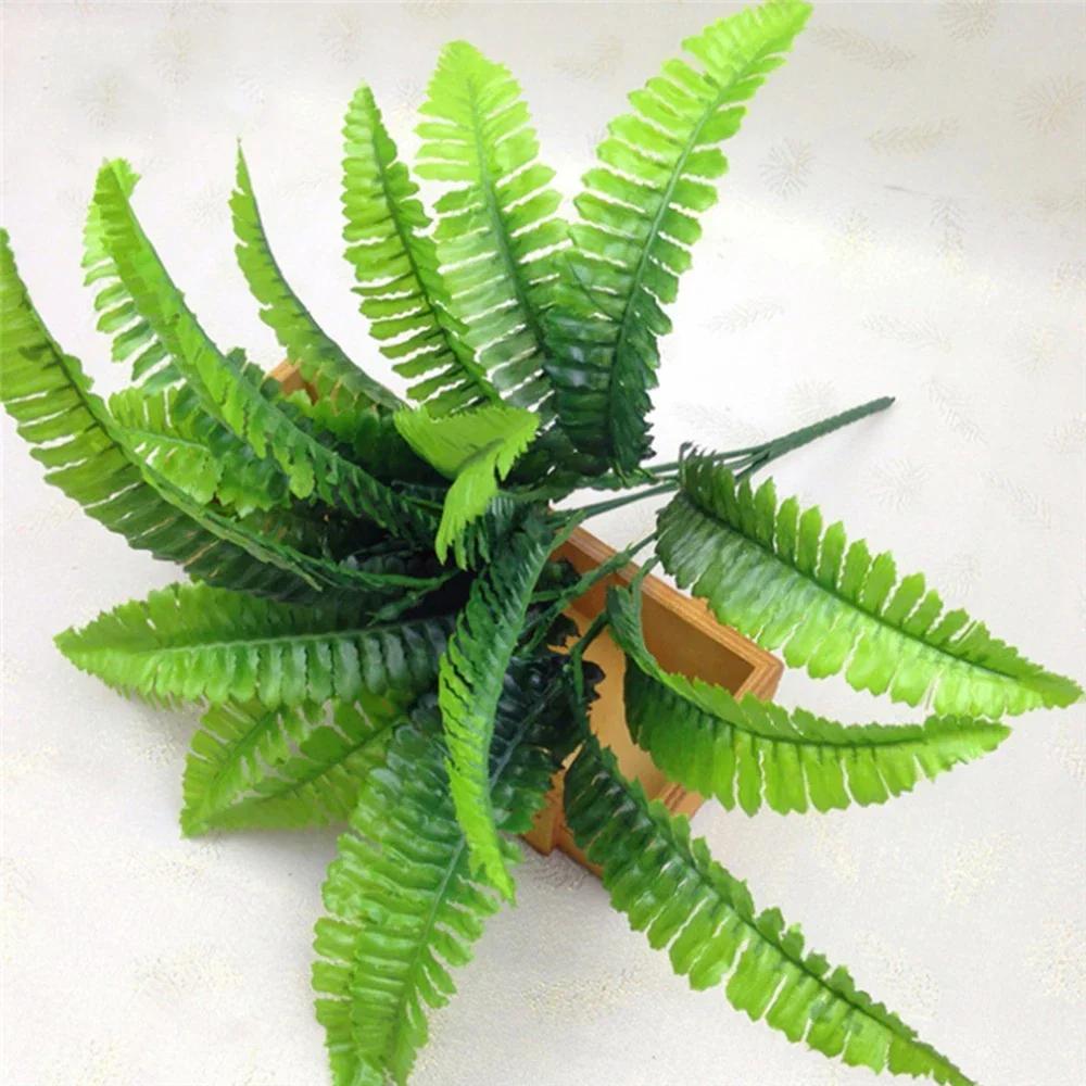 7 Fork/Bouquet Silk Fake Green Plant Simulation Persian Artificial Persian Grass with Leaf Setting Wall Garden Decoration зелёный