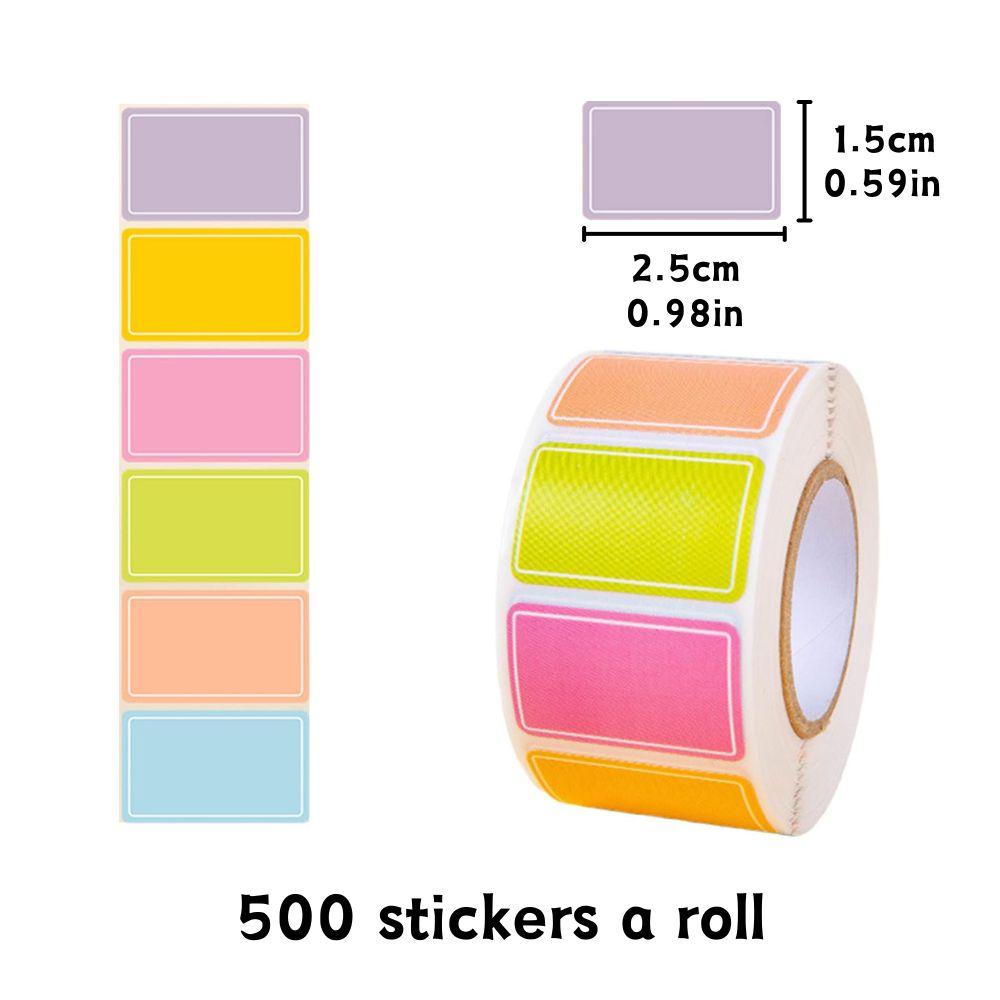 2 Rolls Paper Label Sticker Color/Light Color Self-adhesive Oil-proof Waterproof Handwritten Name Classification Index YMY
