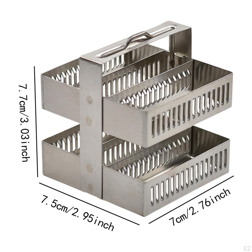 Dyeing Rack In Stainless Steel with Handle for Glass Slides Lab