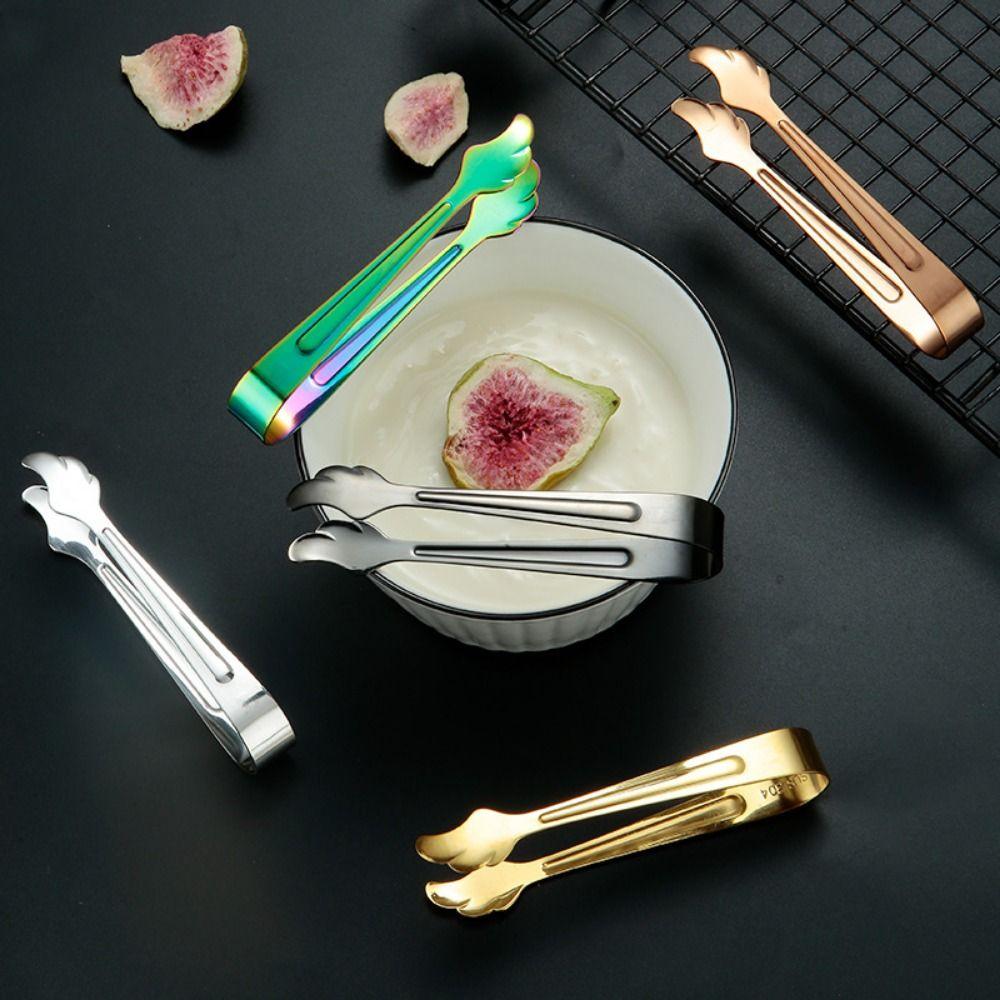 Stainless Steel Sugar Tong Colorful BBQ Clip Multifunction Coffee Sugar Clip  Hotel