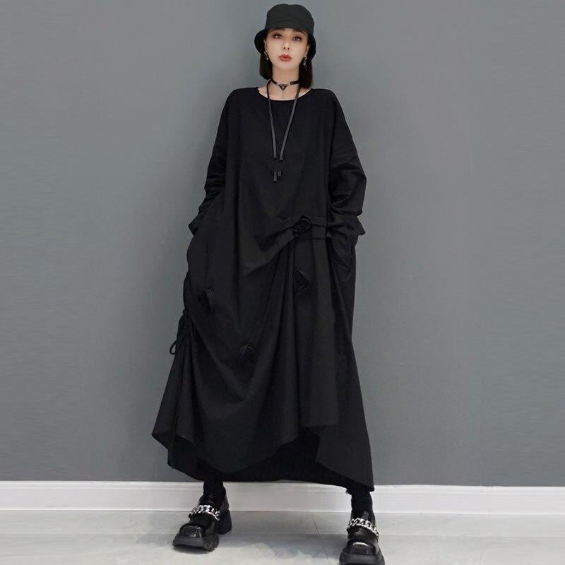 Xitao Vintage Floral Patchwork-kjole Kvinner Uformell Trendy Mote Ny koreansk stil O-halskrage Langermet Elegant WMD2728
